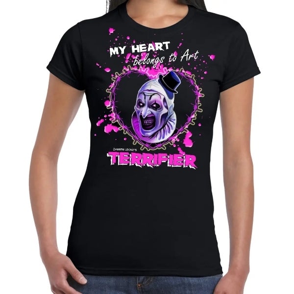 Maglietta Donna Halloween Horror Terrifier - Bianca, Taglia L, Stamapata Digitale, Cotone Morbido, Perfetta Per La Notte Delle Streghe